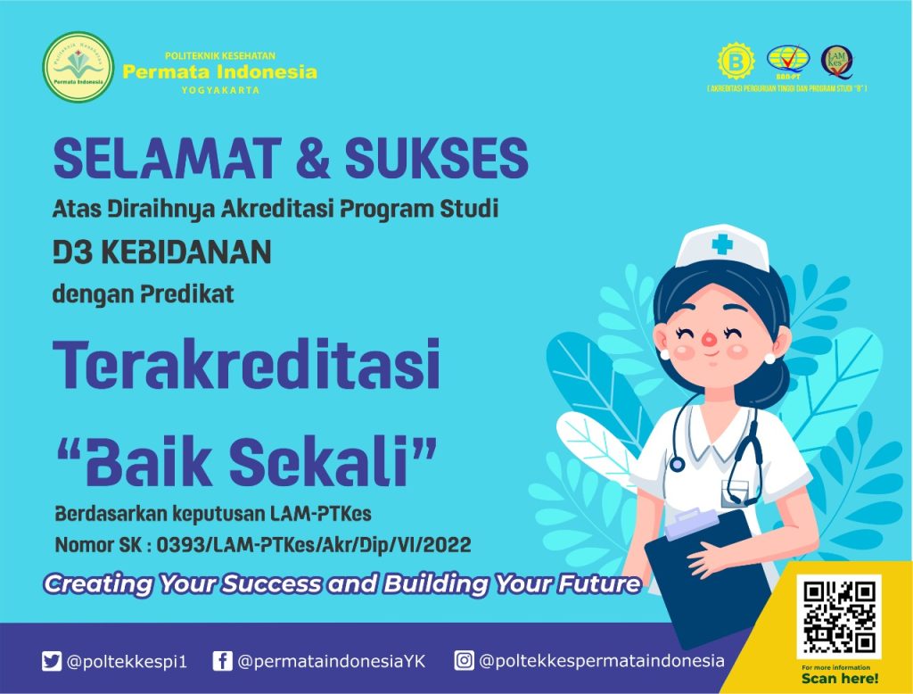 Selamat dan sukses Prodi Kebidanan Poltekkes Permata Indonesia Yogyakarta atas predikat “Baik Sekali” dari LAM-PTKES.