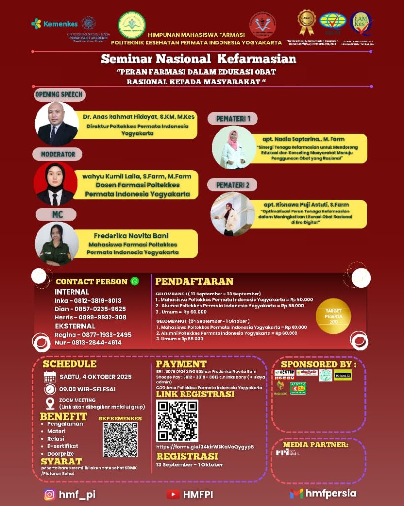 Seminar Nasional Kefarmasian 2025 Sukses Digelar: Wujudkan Peran Farmasis dalam Edukasi Obat Rasional kepada Masyarakat